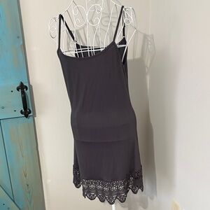 Lace-Hem charcoal Slip Dress - Women's Intimates